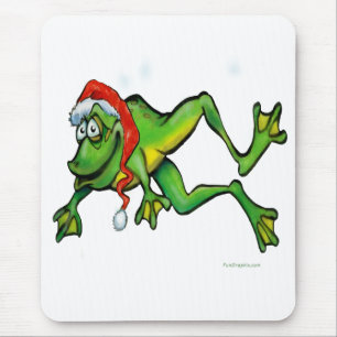 Christmas Frog Mouse Pad