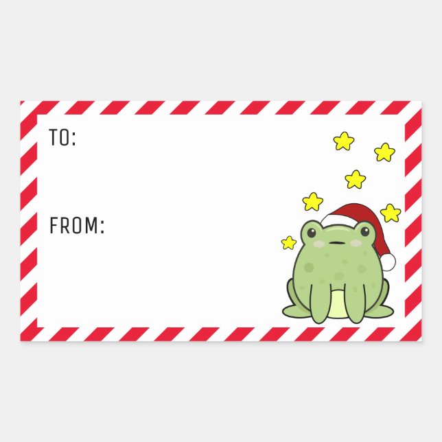 Christmas Frog  Rectangular Sticker (Front)