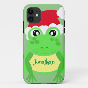 Christmas Frog Santa Hat Green Novelty  Case-Mate iPhone Case