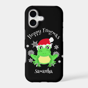 Christmas Frog Santa Hat Novelty Funny Black