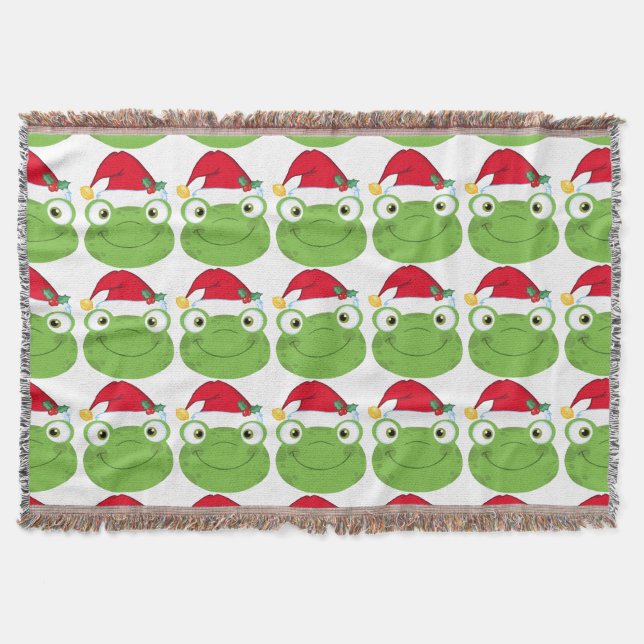 Christmas Frog Throw Blanket (Front)