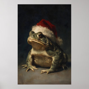Christmas Frog Wall Art Cosy Holiday Print, Xmas