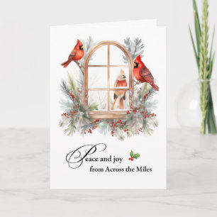 Christmas from Across the Miles Cardinal Birds Card