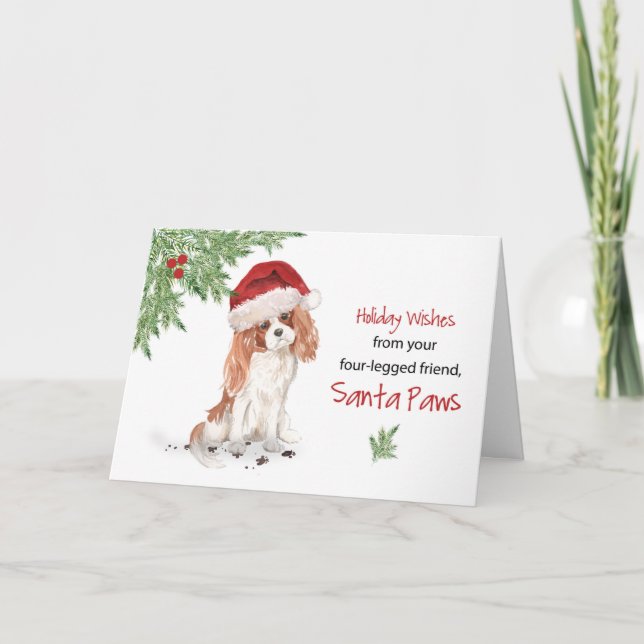 Christmas From Cavalier King Charles Spaniel Dog Card (Front)