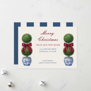 Christmas from New Home Grandmillennial Topiary Holiday Card