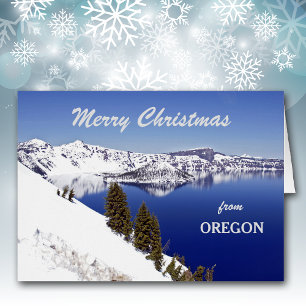 Christmas from Oregon Crater Lake Greeting Card