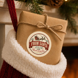 Christmas From Santa Vintage Gift Tag