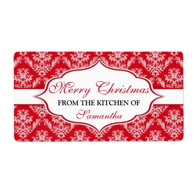 Christmas From The Kitchen Of labels Personalised (Front)