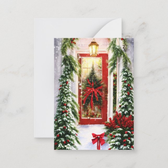 Christmas front door budget mini card (Front)