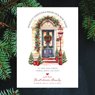 Christmas Front Door Moving Announcement Postcard