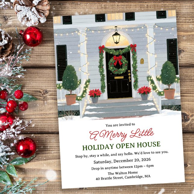 Christmas Front Door Open House  Invitation (Creator Uploaded)