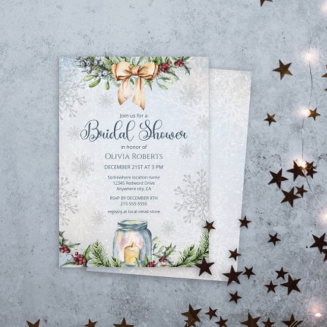 Christmas Frosty Snowly Winter Bridal Shower Invitation (Creator Uploaded)