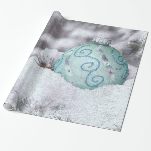 Christmas frozen ornament wrapping paper (Unrolled)