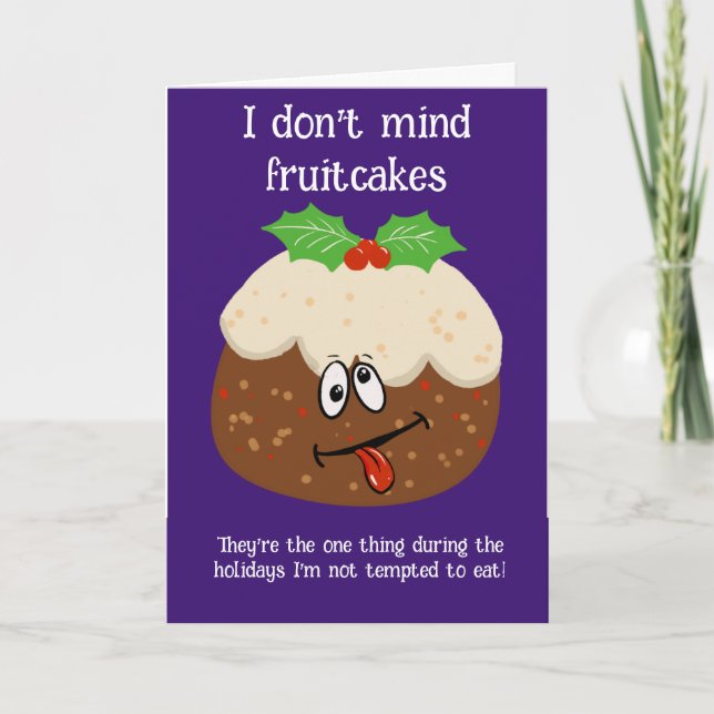 christmas fruit cake funny joke  season  card (Front)