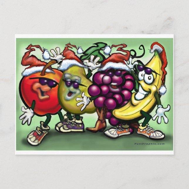 Christmas Fruit Holiday Postcard (Front)
