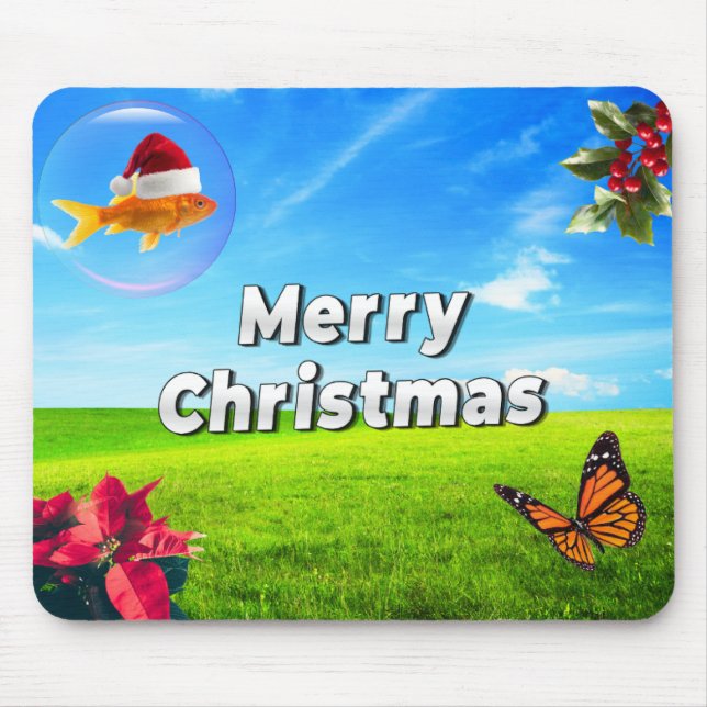 Christmas Frutiger Aero Mouse Pad (Front)