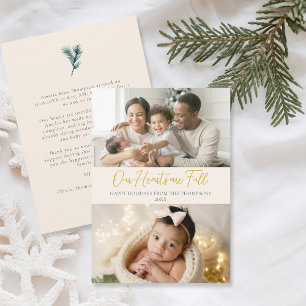 Christmas Full Hearts Soft Family Baby 2 Photos Holiday Card