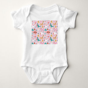 Christmas Fun: Animal Seamless Pattern. Baby Bodysuit
