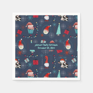 Christmas Fun Custom Name and Date Napkin