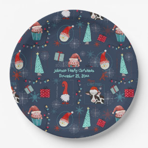 Christmas Fun Custom Name and Date Paper Plate