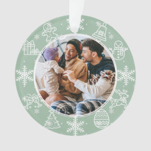 Christmas Fun   Double Sided Name & Year Photo Orn Ornament