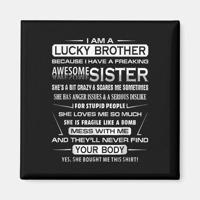 Christmas Fun For Brother From Sister  Magnet (Front)