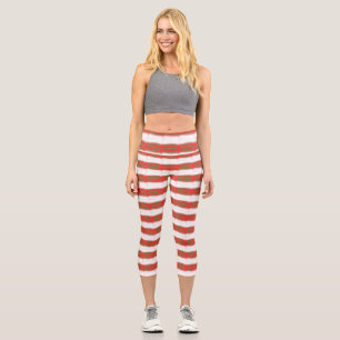 Christmas fun in red green white party capri leggings