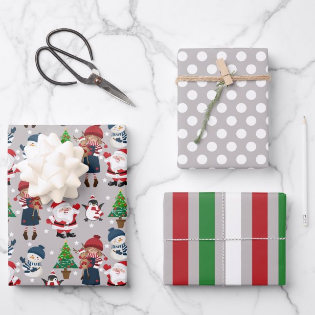 Christmas Fun in the Snow Wrapping Paper Set (Front)