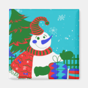 CHRISTMAS FUN MAGNETS - SNOWMAN ARTWORK - GIFTS