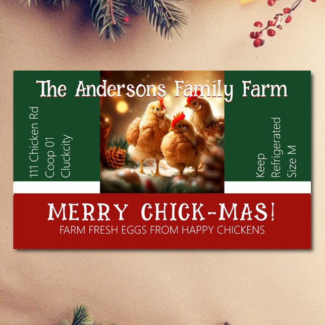 Christmas Fun Quote Egg Carton Packaging Chicken  Rectangular Sticker (Creator Uploaded)