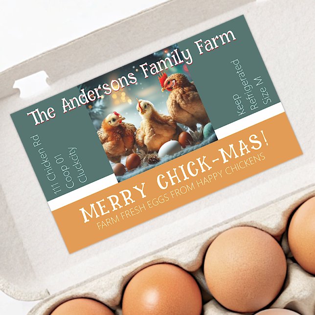 Christmas Fun Quote Egg Carton Packaging Chicken  Rectangular Sticker (Creator Uploaded)