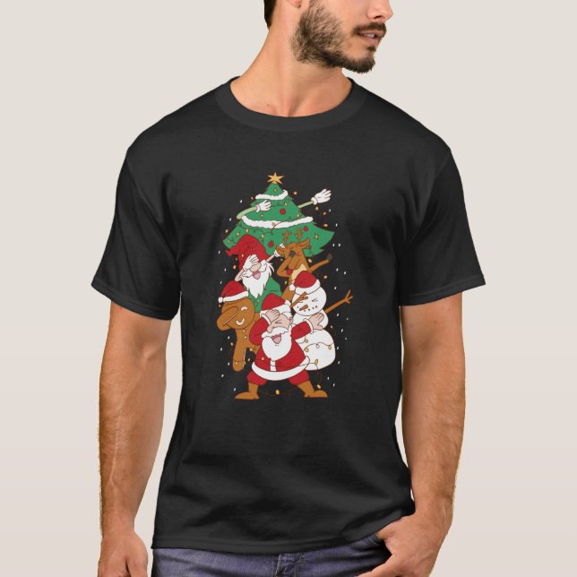 Christmas Fun Santa Deer Elf Ginger T-Shirt (Front)
