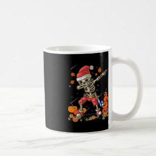 Christmas Fun Santa Skeleton Dabbing Halloween Cos Coffee Mug