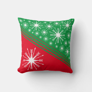 Christmas Fun Split Snowflakes Throw Pillow