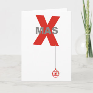 Christmas Fun - Xmas Type & Tree Bauble 1 Holiday Card