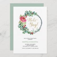 Christmas Function Invitation, Asymmetrical Wreath