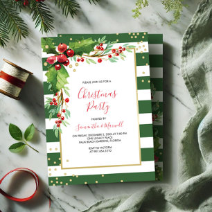 Christmas Function Invitation - Green Stripes