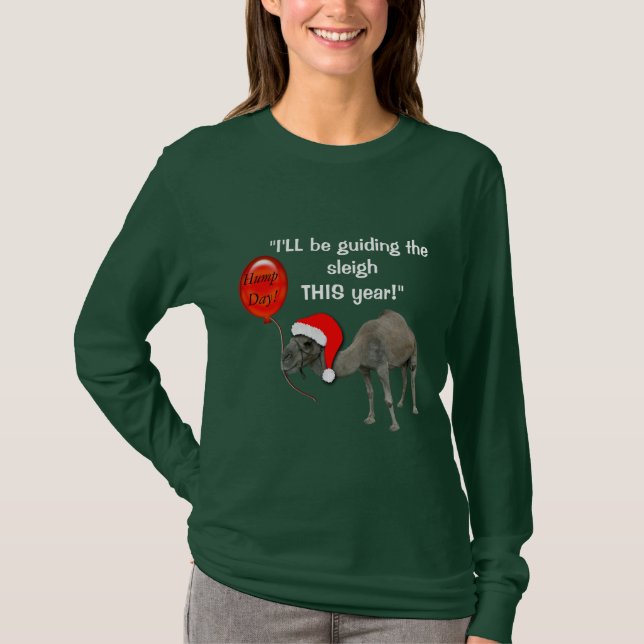 Christmas Funny Camel Santa Hump Day Tshirt (Front)