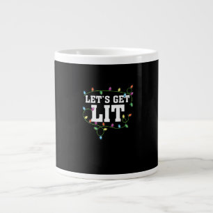 Christmas Funny Cute Let's Get Lit Large Coffee Mug