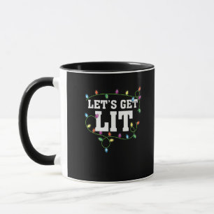 Christmas Funny Cute Let's Get Lit Mug