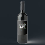 Christmas Funny Cute Let's Get Lit Wine Label<br><div class="desc">Christmas Funny Cute Let's Get Lit: A lighthearted and cute pun design for Christmas humour fans. Perfect for family gatherings. Fun,  playful,  and festive.</div>