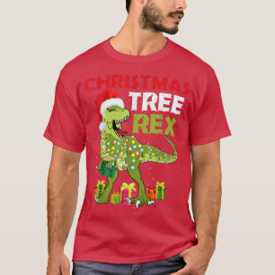 Christmas Funny Dinosaur Tree Re Fairy Lights TRe T-Shirt
