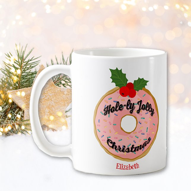 Christmas Funny Doughnut Wreath Personalise  Coffee Mug (Creator Uploaded)