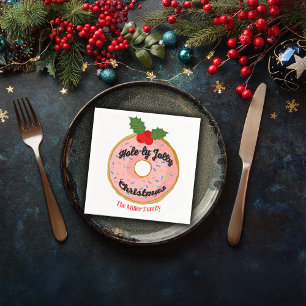 Christmas Funny Doughnut Wreath Personalise Napkin