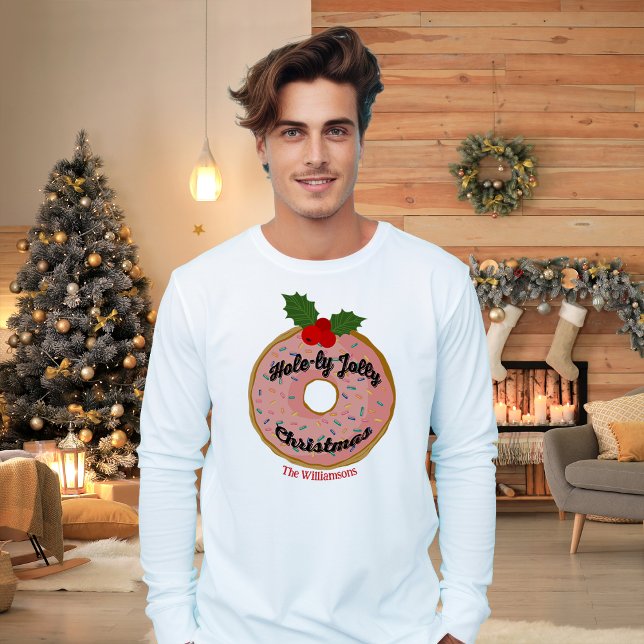 Christmas Funny Doughnut Wreath Personalise T-Shirt (Creator Uploaded)