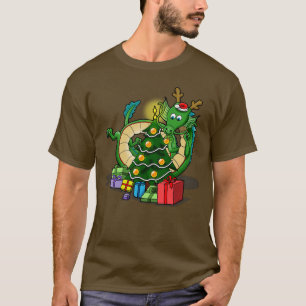Christmas  Funny Dragon Christmas Tree T-Shirt