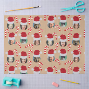 Christmas Funny Family Photo Santa Hats Kraft Tissue Paper