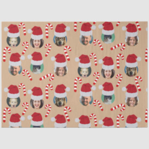 Christmas Funny Family Photo Santa Hats Kraft Tissue Paper