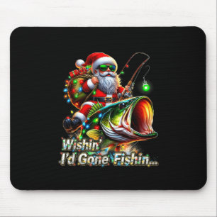 Christmas Funny Fish Santa Fishing Merry Fishmas Mouse Pad