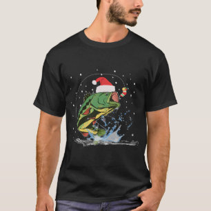 Christmas Funny Fishing Santa Fisherman Xmas Gift T-Shirt